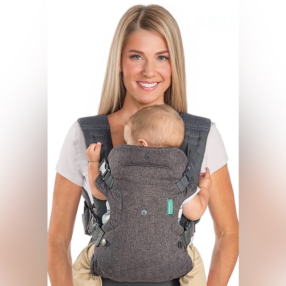 Infantino Customizable Baby Infant Toddler Carrier Front Back Grey